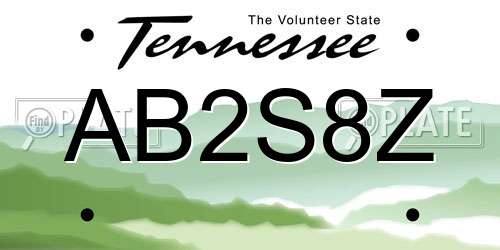 AB2S8Z Tennessee License Plate
