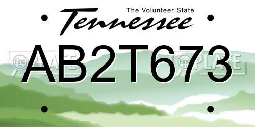 AB2T673 Tennessee License Plate