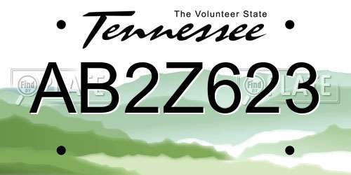 AB2Z623 Tennessee License Plate