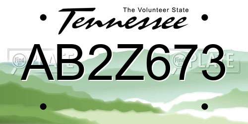AB2Z673 Tennessee License Plate