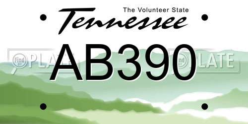 AB390 Tennessee License Plate