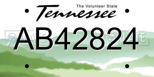 AB42824 Tennessee License Plate