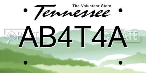 AB4T4A Tennessee License Plate