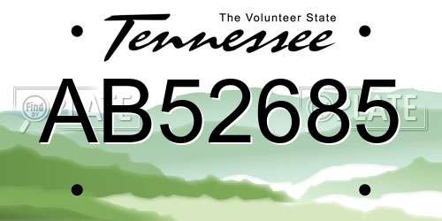 AB52685 Tennessee License Plate
