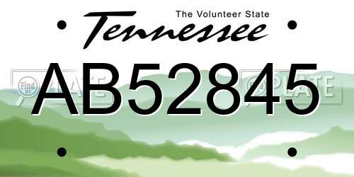 AB52845 Tennessee License Plate