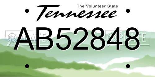 AB52848 Tennessee License Plate