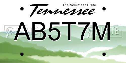 AB5T7M Tennessee License Plate