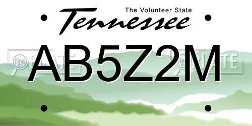 AB5Z2M Tennessee License Plate