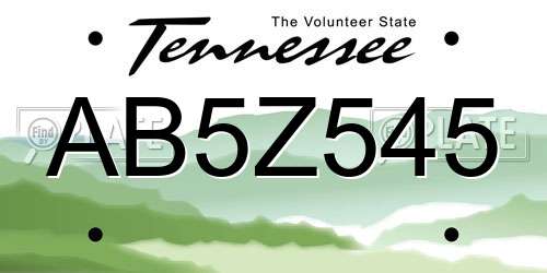 AB5Z545 Tennessee License Plate