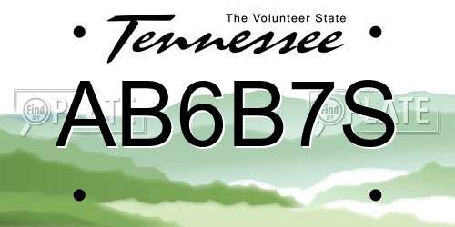 AB6B7S Tennessee License Plate
