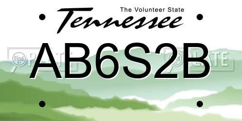AB6S2B Tennessee License Plate