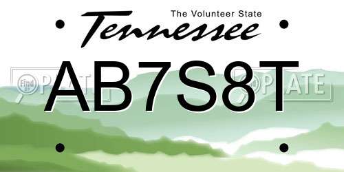 AB7S8T Tennessee License Plate