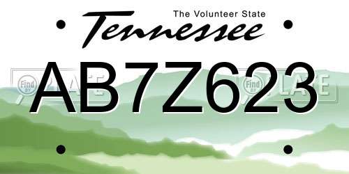 AB7Z623 Tennessee License Plate