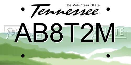 AB8T2M Tennessee License Plate