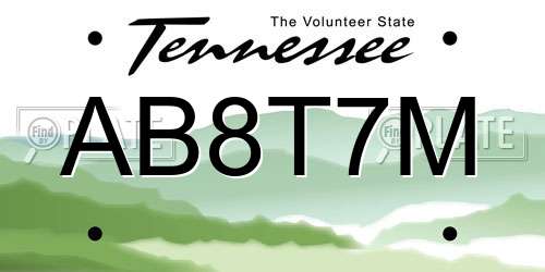 AB8T7M Tennessee License Plate