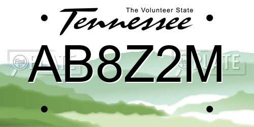 AB8Z2M Tennessee License Plate