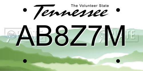 AB8Z7M Tennessee License Plate