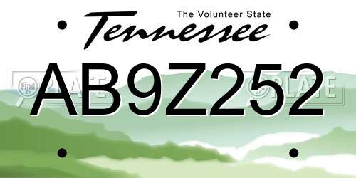 AB9Z252 Tennessee License Plate