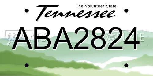 ABA2824 Tennessee License Plate