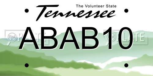 ABAB10 Tennessee License Plate