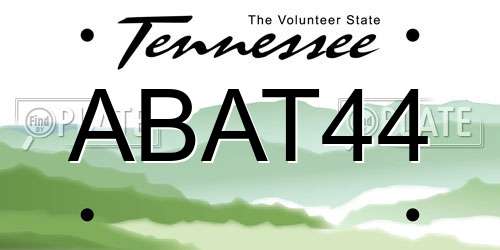 ABAT44 Tennessee License Plate