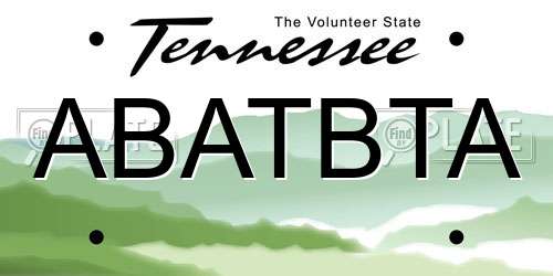 ABATBTA Tennessee License Plate