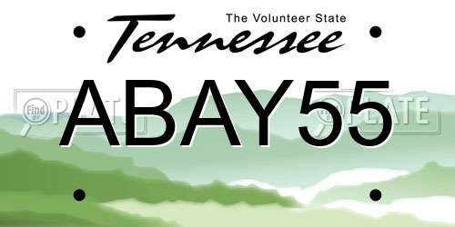 ABAY55 Tennessee License Plate