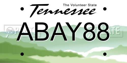 ABAY88 Tennessee License Plate