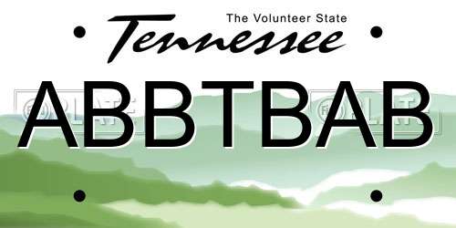 ABBTBAB Tennessee License Plate