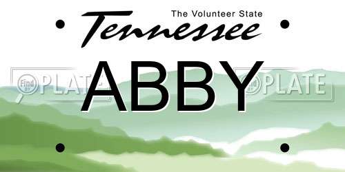 ABBY Tennessee License Plate