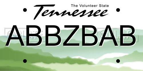 ABBZBAB Tennessee License Plate