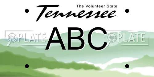 ABC Tennessee License Plate