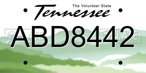 ABD8442 Tennessee License Plate