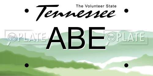 ABE Tennessee License Plate