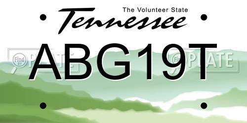 ABG19T Tennessee License Plate