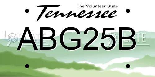 ABG25B Tennessee License Plate