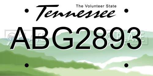 ABG2893 Tennessee License Plate