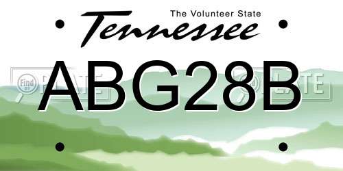 ABG28B Tennessee License Plate
