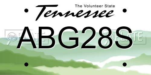 ABG28S Tennessee License Plate