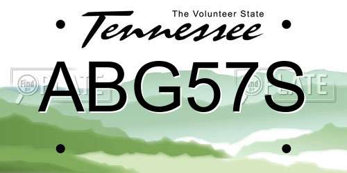 ABG57S Tennessee License Plate