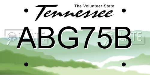 ABG75B Tennessee License Plate