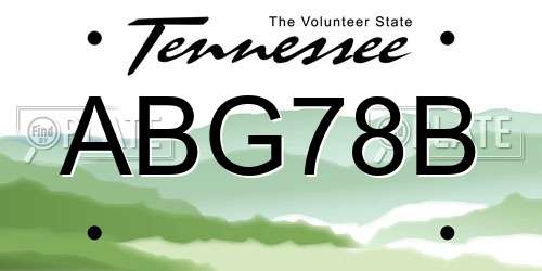 ABG78B Tennessee License Plate