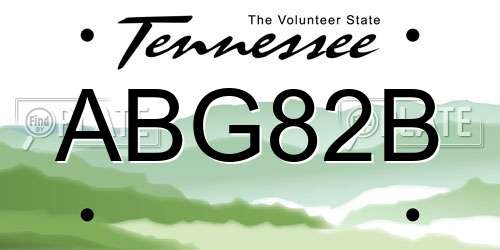 ABG82B Tennessee License Plate