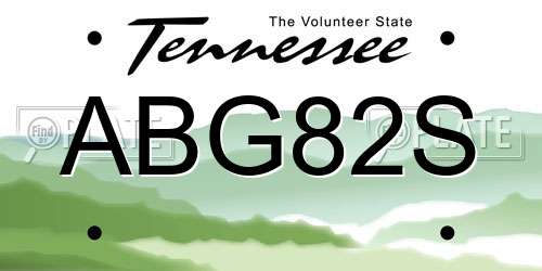 ABG82S Tennessee License Plate