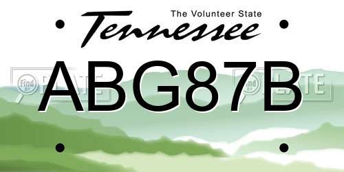 ABG87B Tennessee License Plate