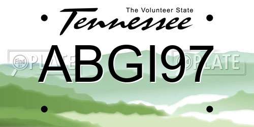 ABGI97 Tennessee License Plate