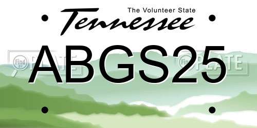 ABGS25 Tennessee License Plate