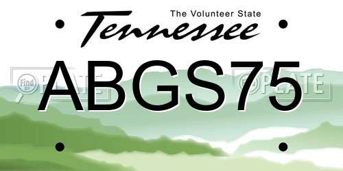 ABGS75 Tennessee License Plate
