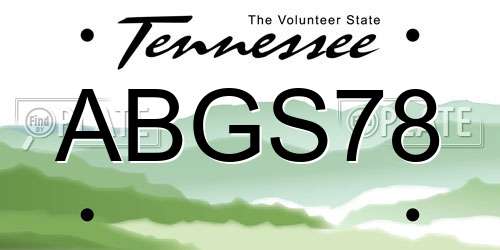 ABGS78 Tennessee License Plate