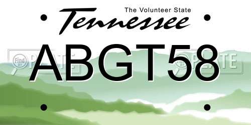 ABGT58 Tennessee License Plate
